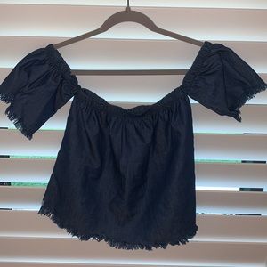 Amici denim off the shoulder top